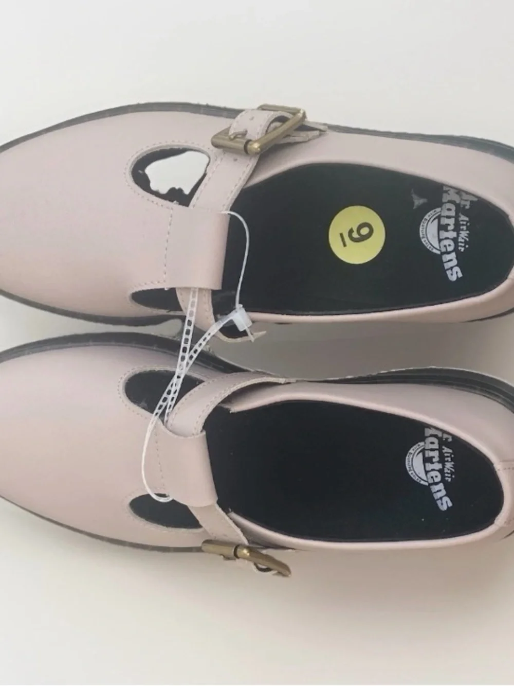 Dr. Martens Taupe Platform Mary Jane Shoes Womens US 9 New